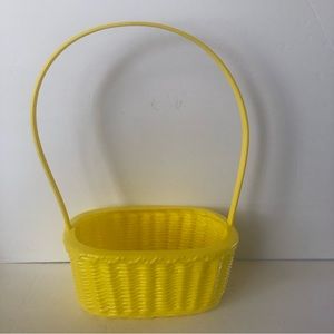 Vtg Blow Mold Yellow Easter Basket